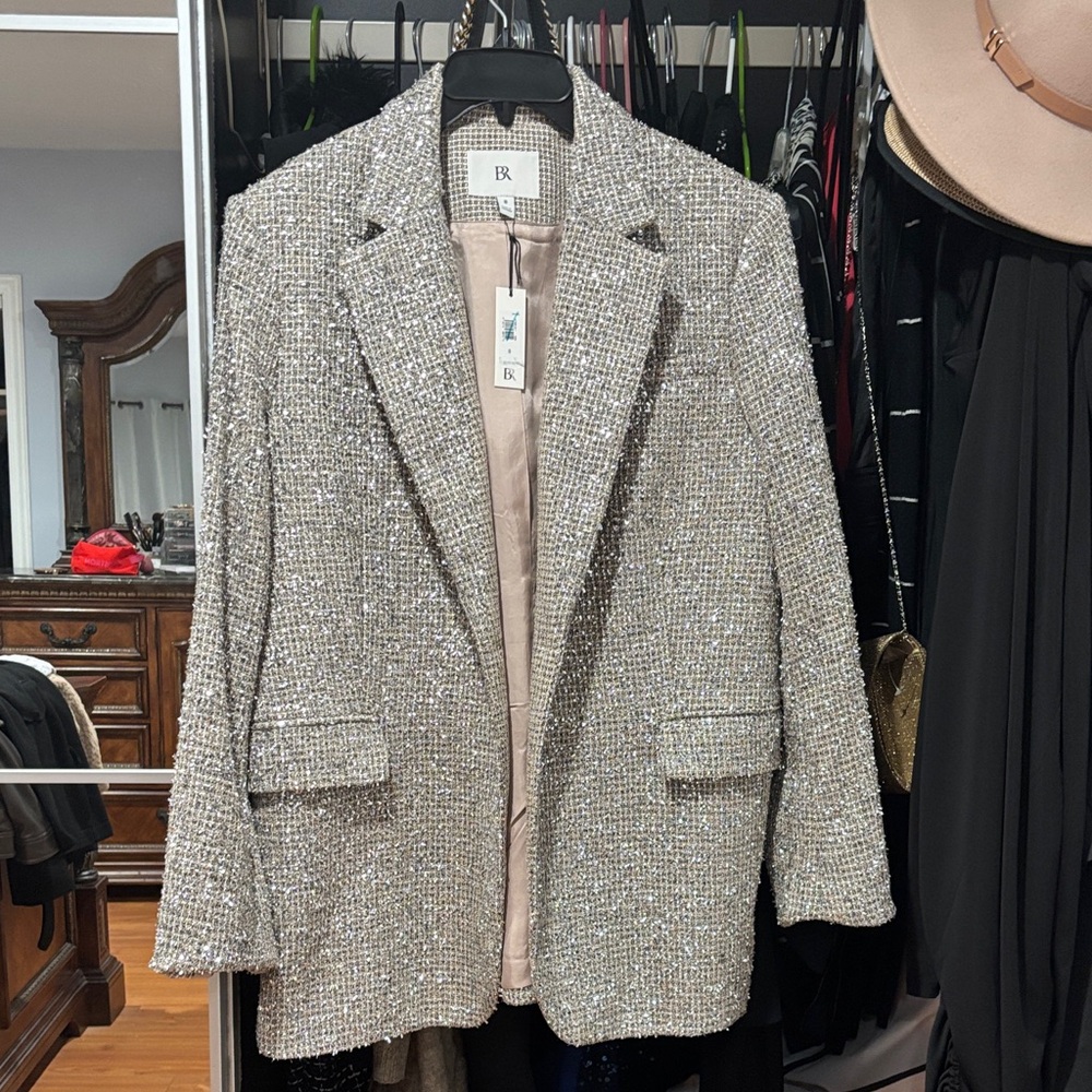 Banana Republic Women's Textured Gray Blazer